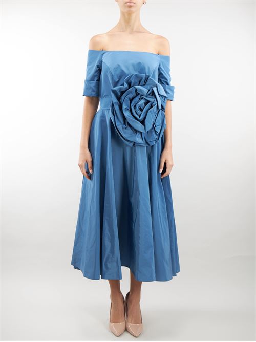 Cotton and silk blend midi dress with flower detail Atelier Legora ATELIER LEGORA | abito | AT12660